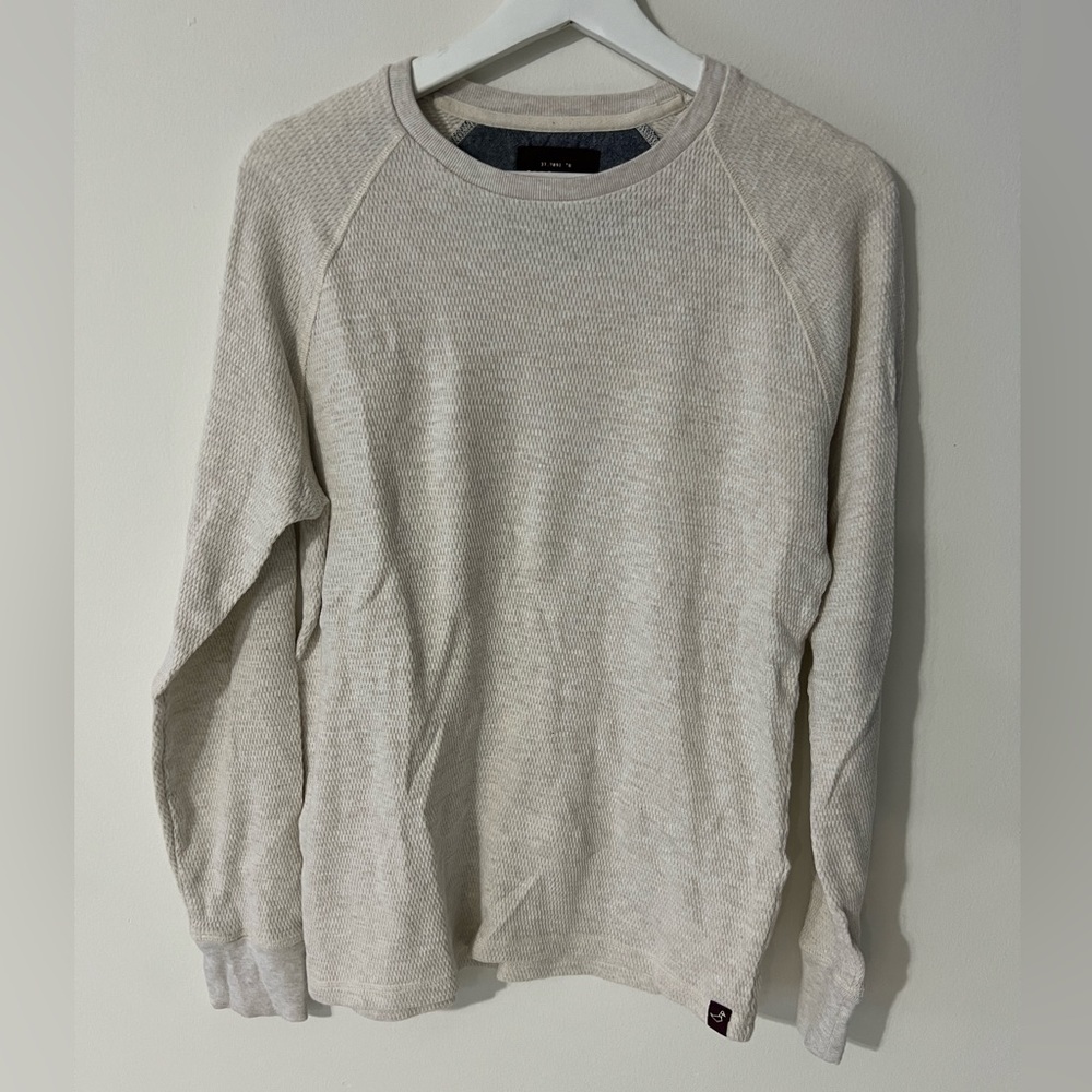 Men cream white sweatshirt by Alesbury size Small - Picture 2 of 6